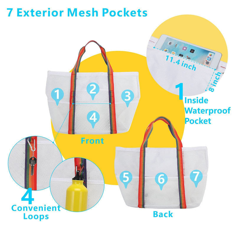Beach bag with breathable net material Stornfield