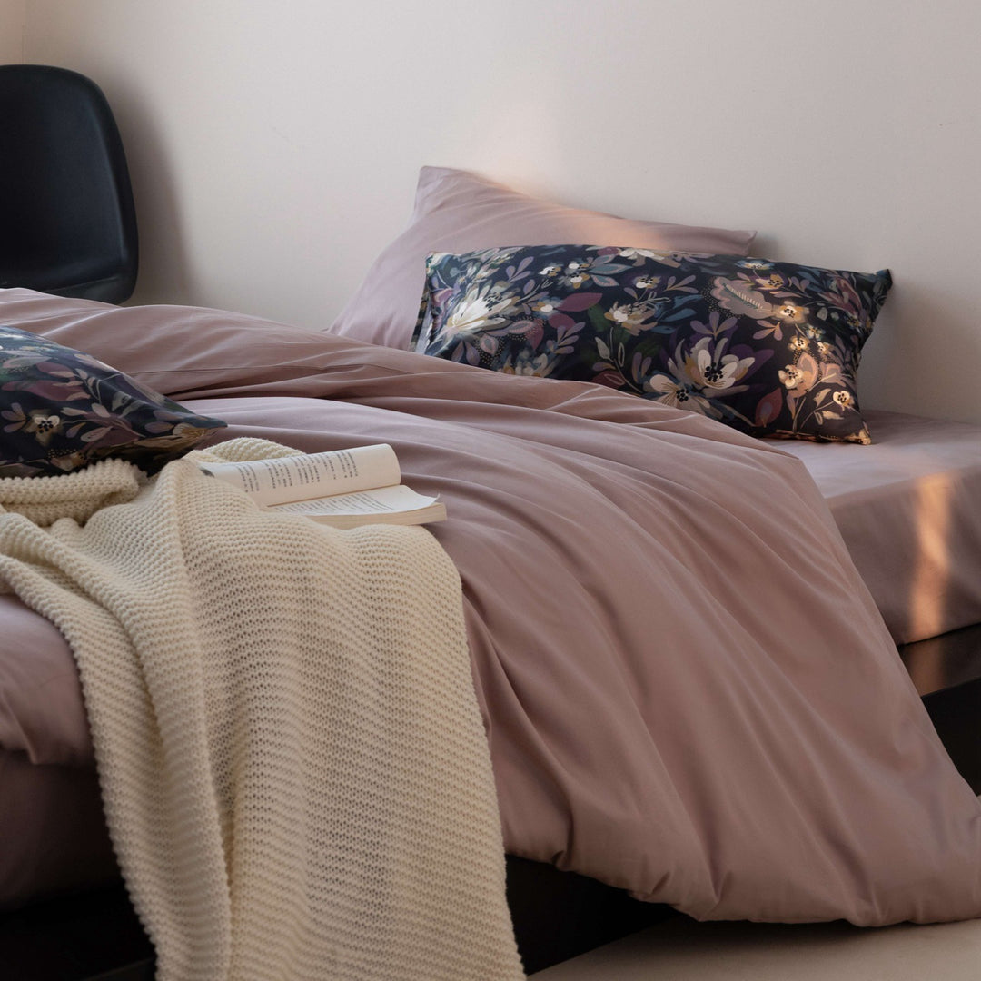 Reversible Cotton-Sateen Duvet Cover Set with Paisley Pillow Shams