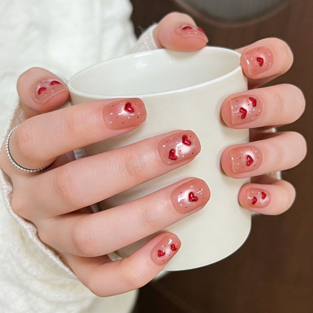 Innovative Heart-Themed Adhesive Nail Art Stornfield