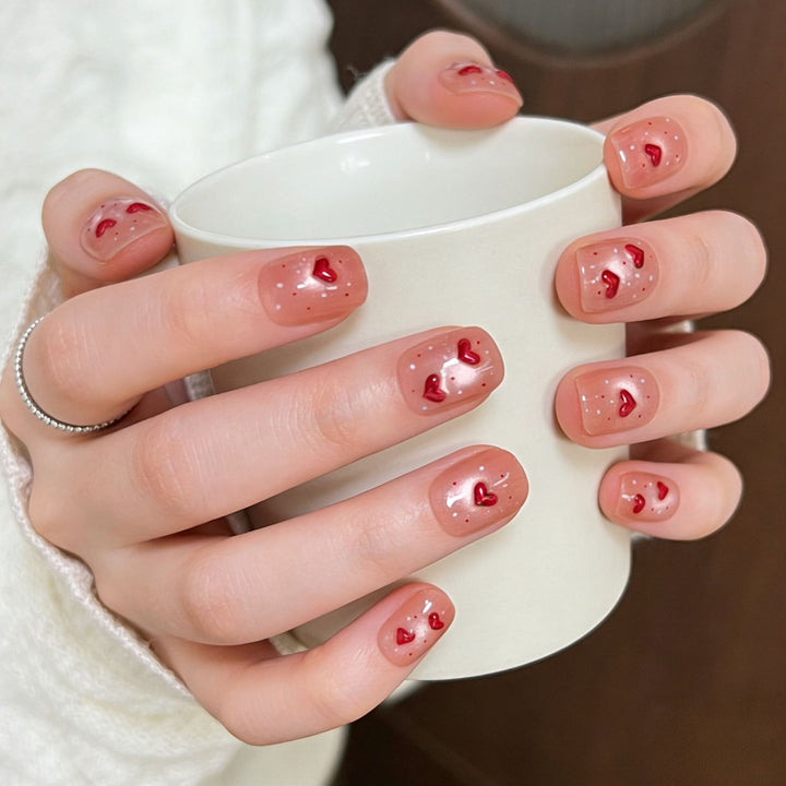 Innovative Heart-Themed Adhesive Nail Art Stornfield