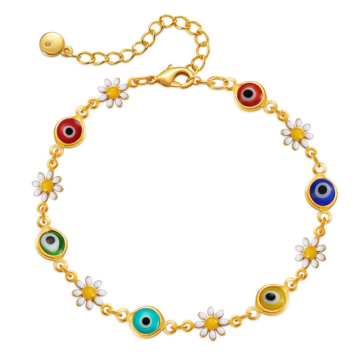 Floral Evil Eye Charm Anklet Stornfield