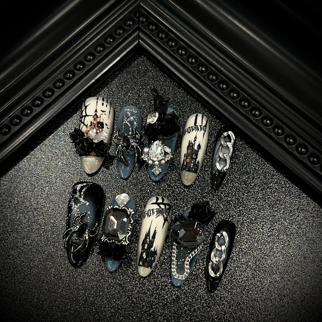 Gothic-Themed Press-On Nail Collection