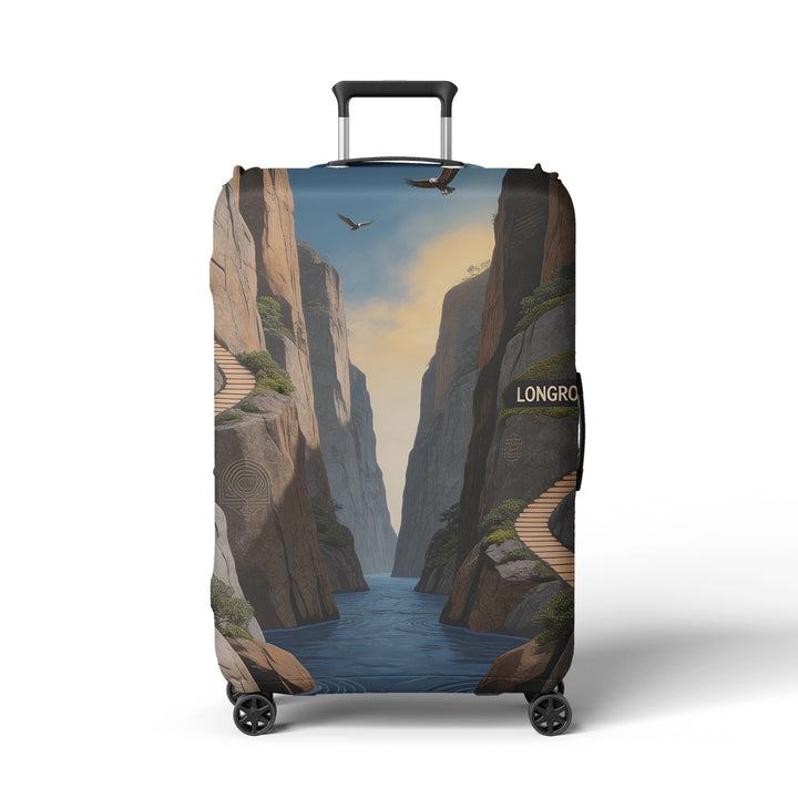 Women's suitcase cover with atmospheric landscape design Stornfield