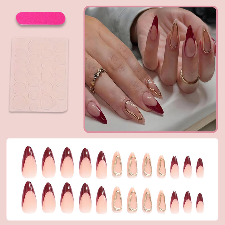 Nail set with elegant lace design Stornfield