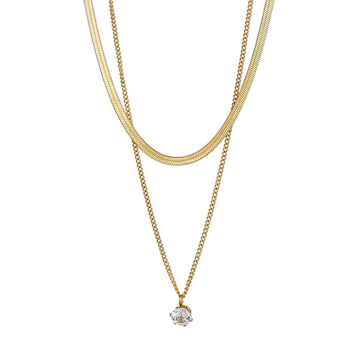 Layered Silver Choker and Pendant Necklace Stornfield