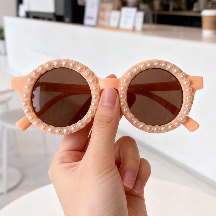 Elegant Pearl-Embellished Round Sunglasses Stornfield