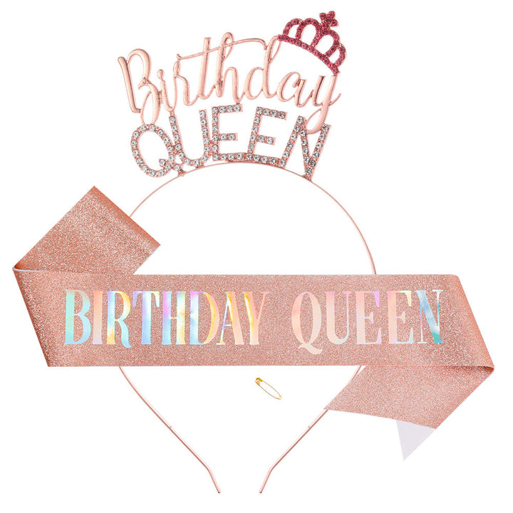 Ladies Glitter Headband with "Birthday Queen" lettering Stornfield