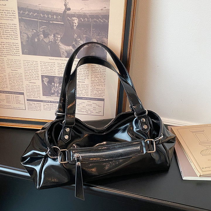 Sleek Leather Satchel Bag