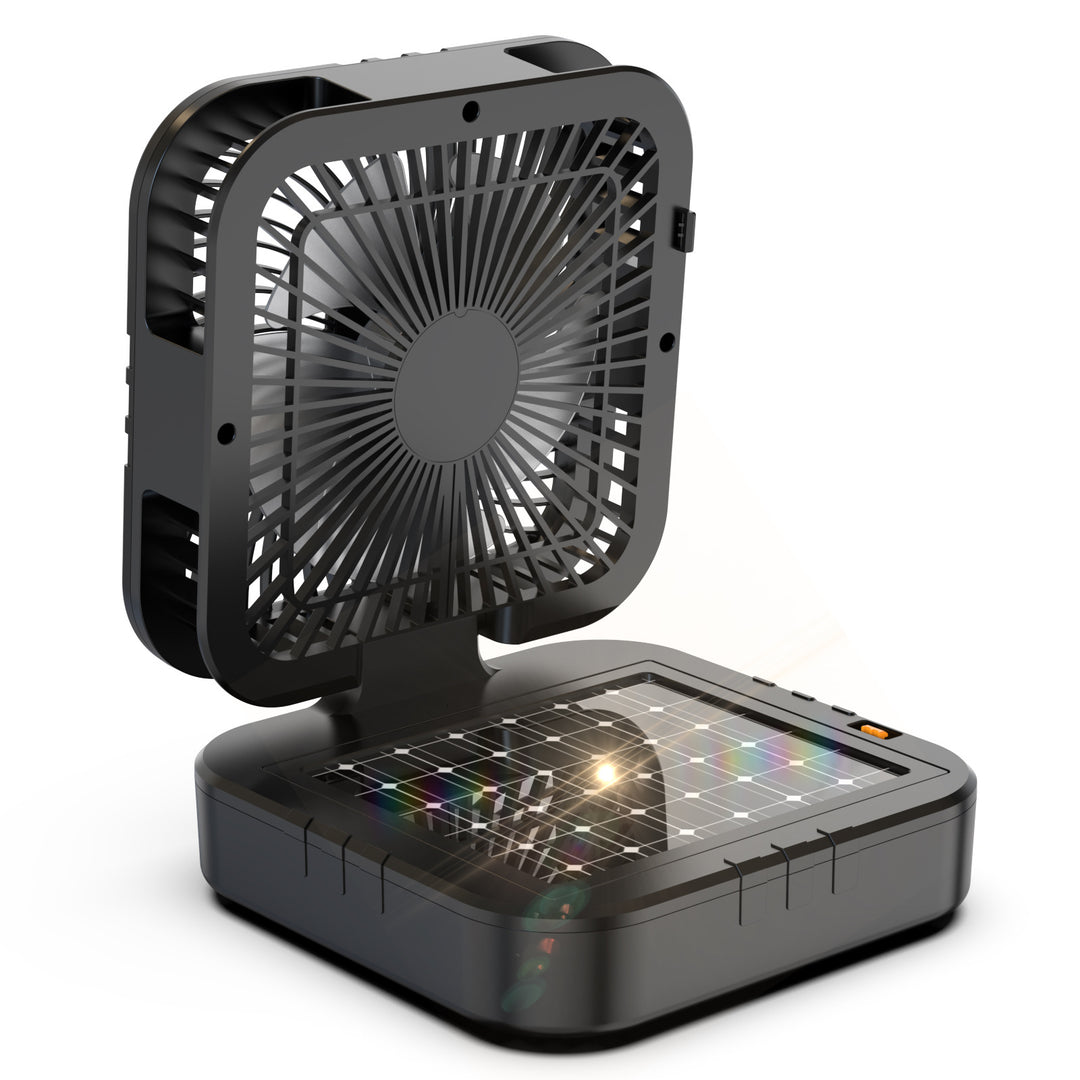 Portable Battery-Operated Camping Fan with LED Light Stornfield