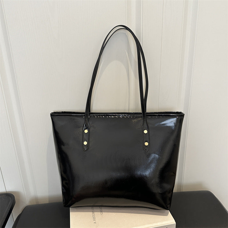 Sleek Patent Leather Tote