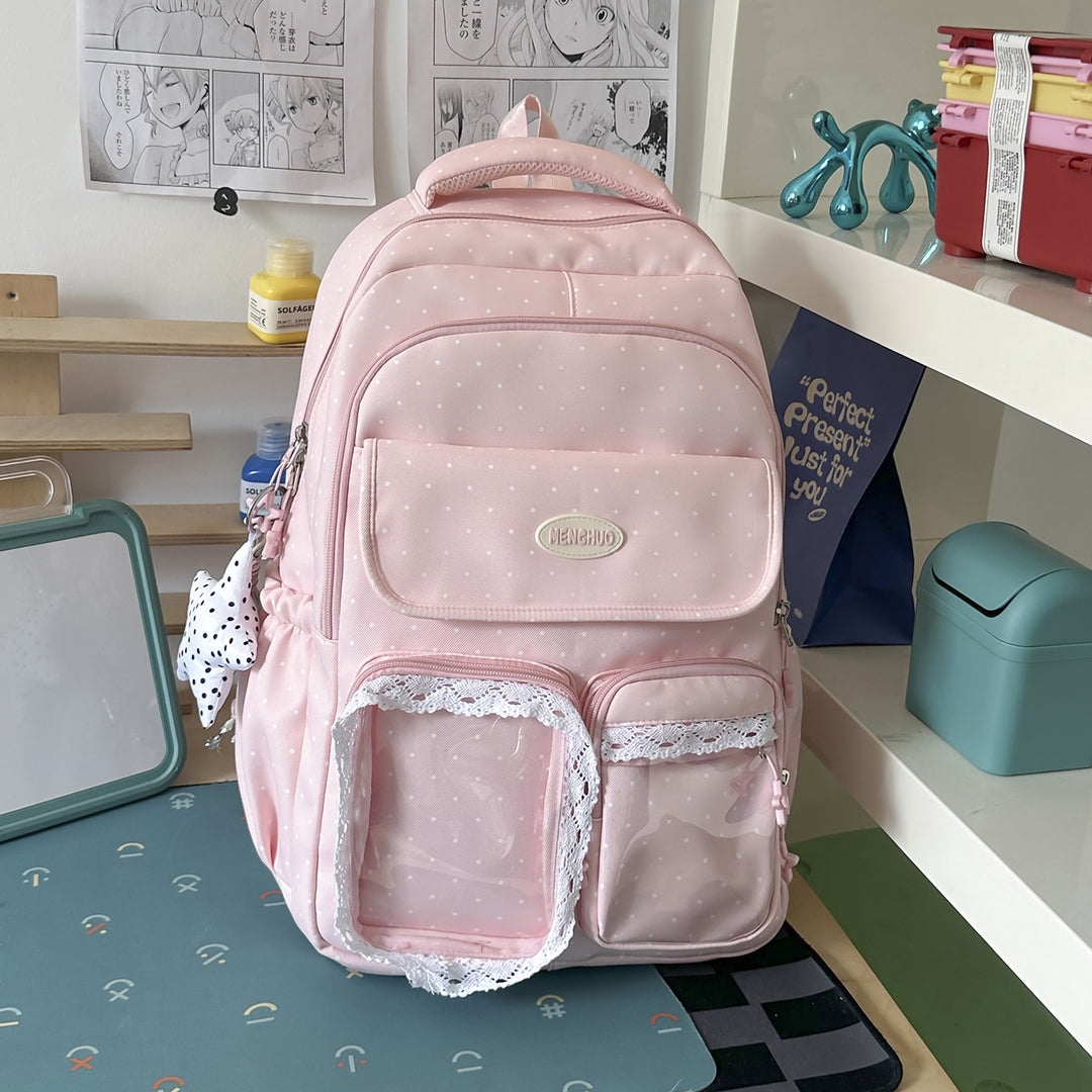 Cute Decorative Polka Dot School Backpack Stornfield