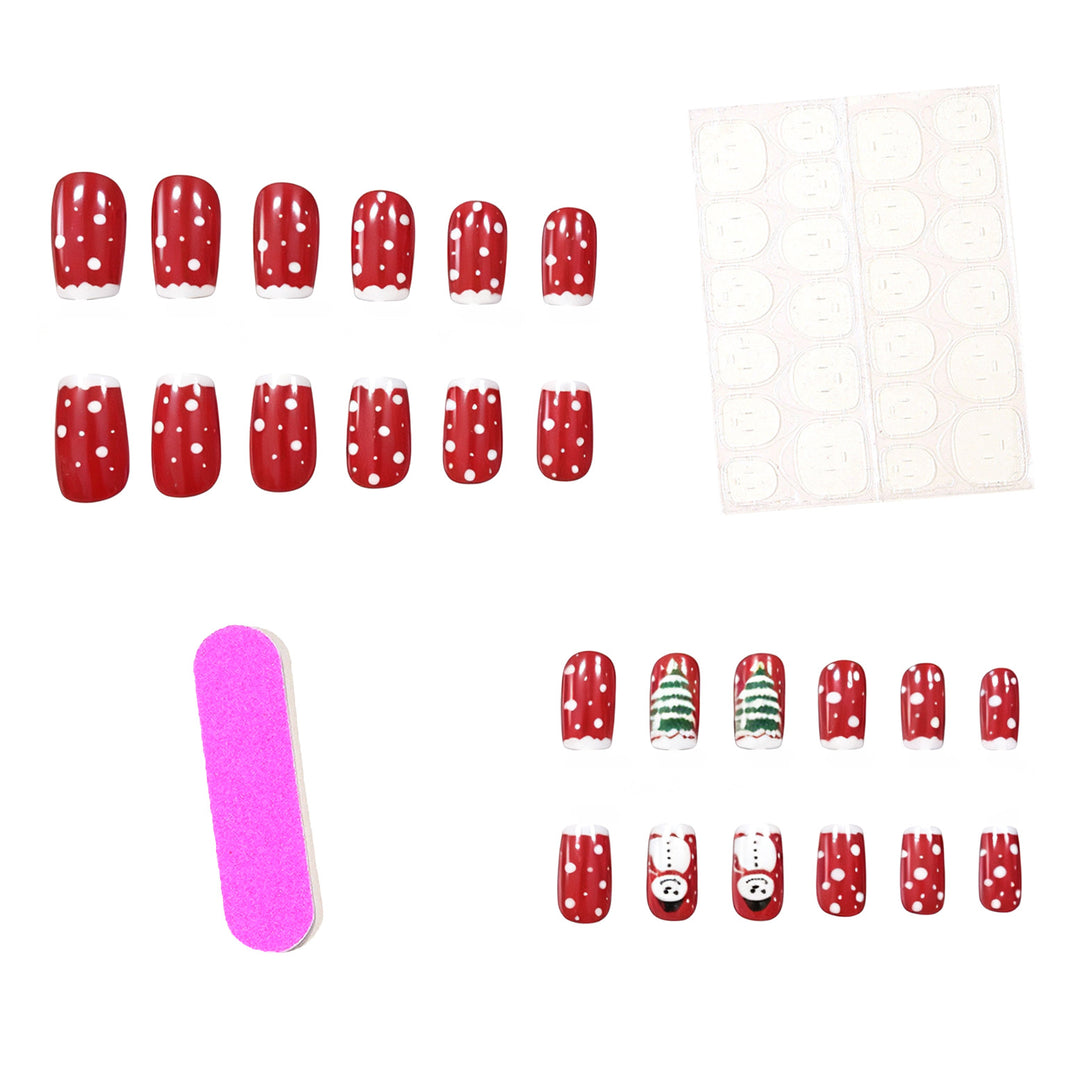 Festive Christmas-Themed Acrylic Nail Art Stornfield
