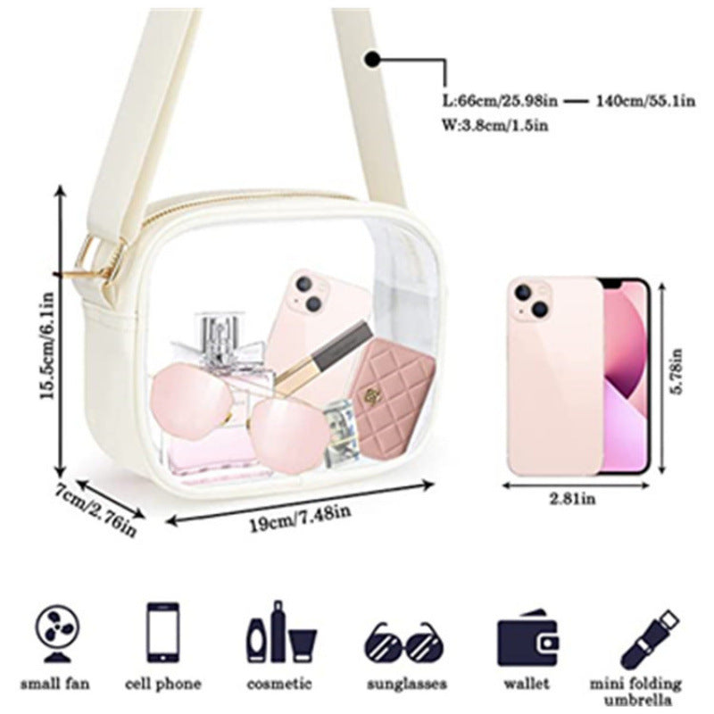 Practical shoulder bag with transparent inserts Stornfield