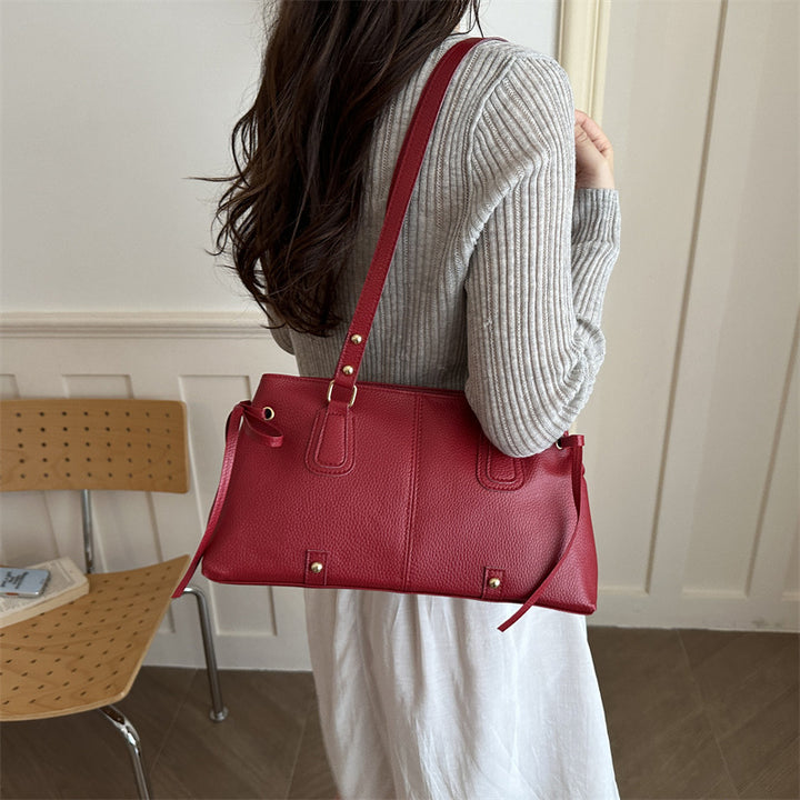 Textured Shoulder Tote Bag