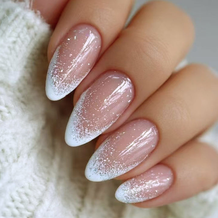 Creative artificial nails with elegant glitter design Stornfield