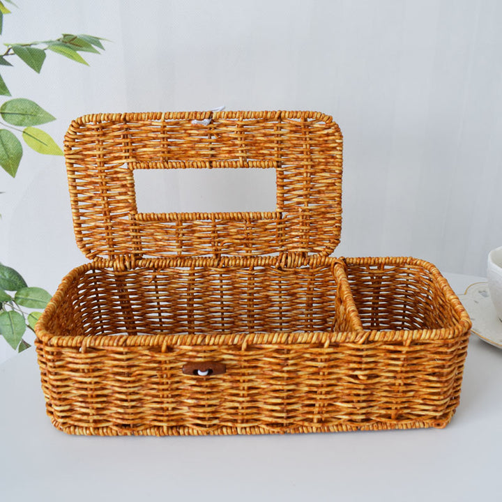 Handcrafted Woven Storage Organizer with Lid Stornfield