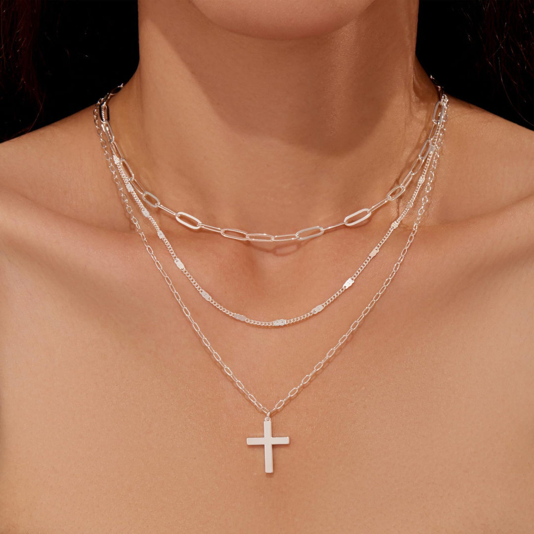 Multi-Layered Cross Pendant Necklace Stornfield