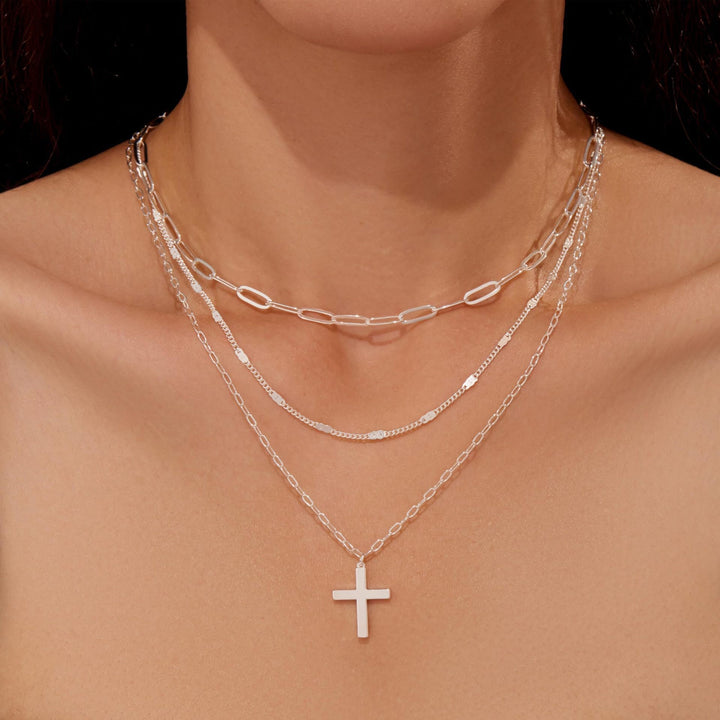 Multi-Layered Cross Pendant Necklace Stornfield