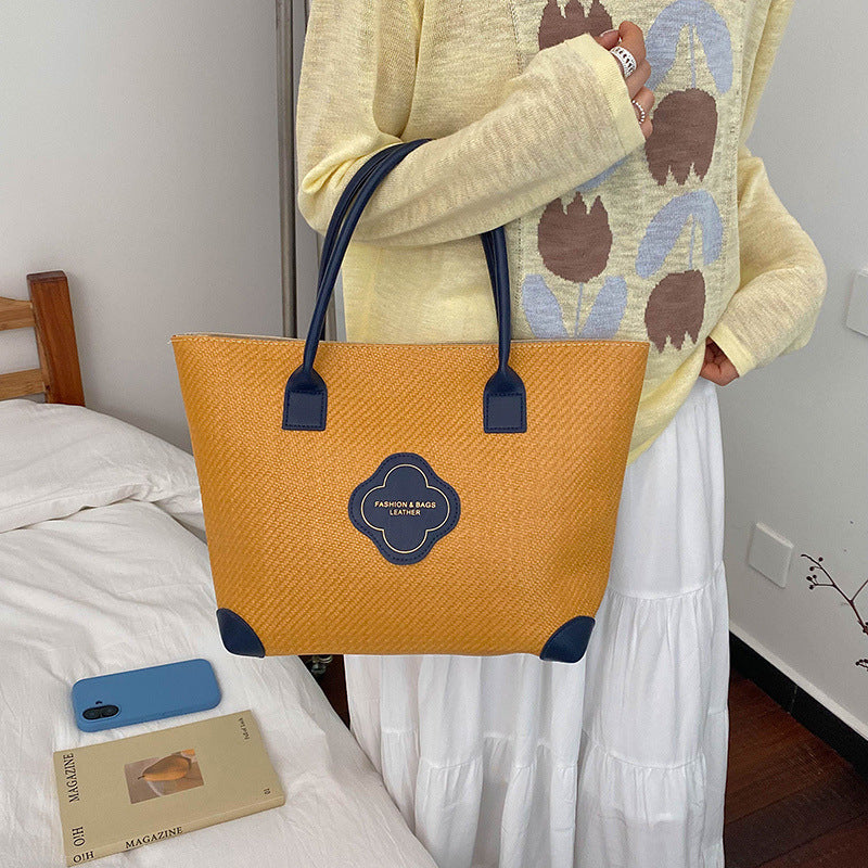 Versatile Textured Tote Handbag