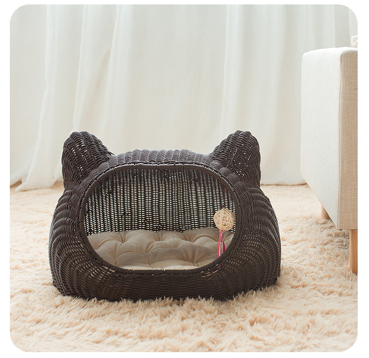 Cozy cat basket with ear design Stornfield
