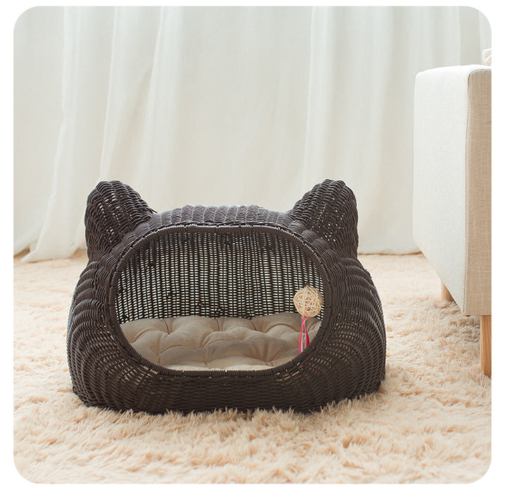 Cozy cat basket with ear design Stornfield