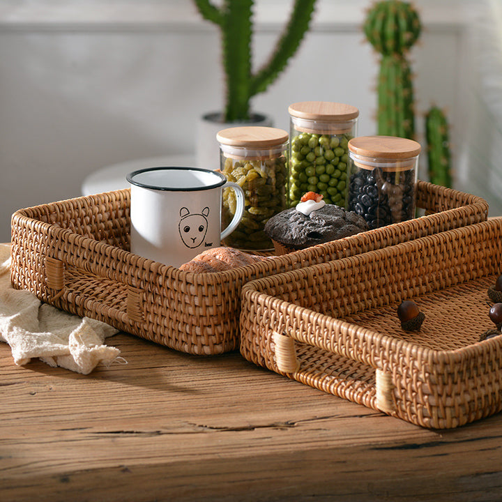 Ladies rectangular serving basket with practical handles Stornfield