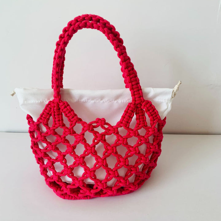 Hand-knotted tote bag with inner drawstring closure Stornfield