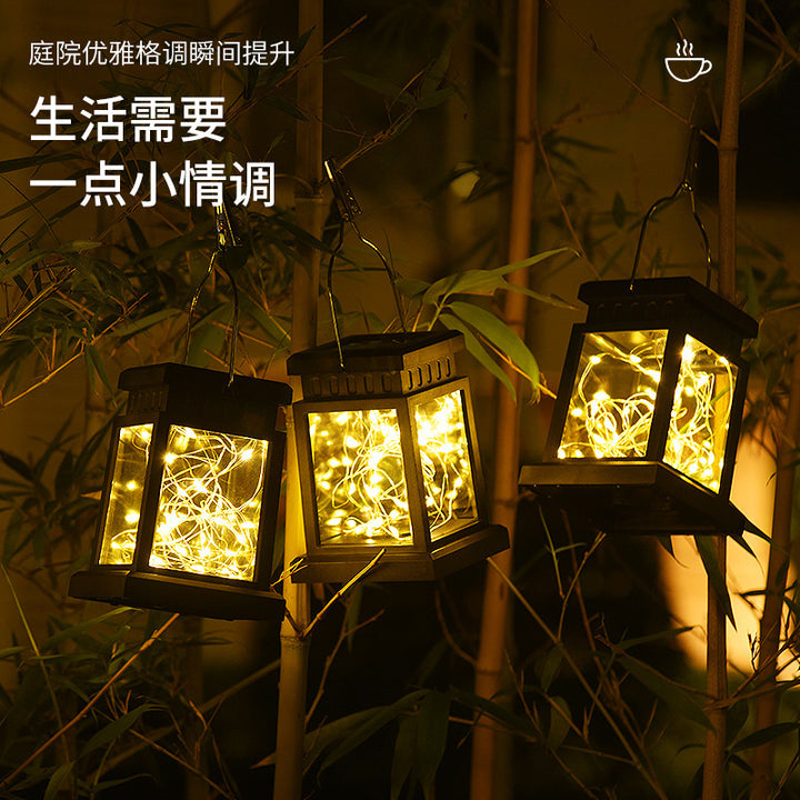 Solar Hanging Lantern With Realistic Flickering Flame LED Candle And Waterproof Outdoor Design Stornfield