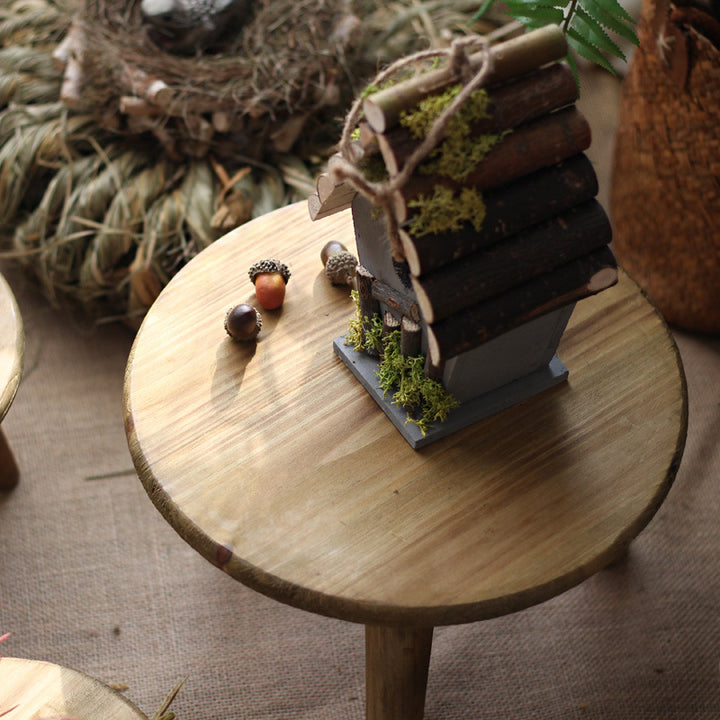 Stylish side table made of natural wood Stornfield