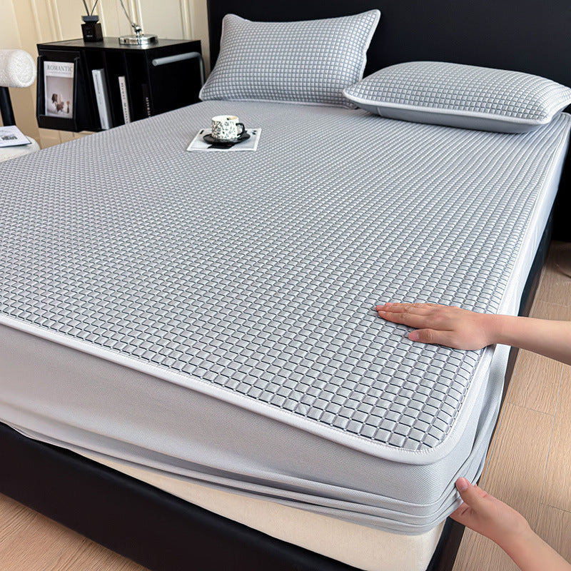 Waterproof mattress protector fitted sheet with breathable PU coating and extra deep pocket