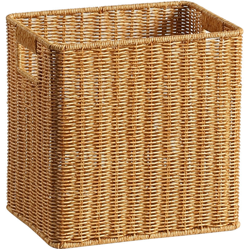 Handwoven Rectangular Storage Basket with Cutout Handles Stornfield