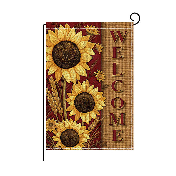 Outdoor Fall Sunflower and Pumpkin Decorative Garden Flag