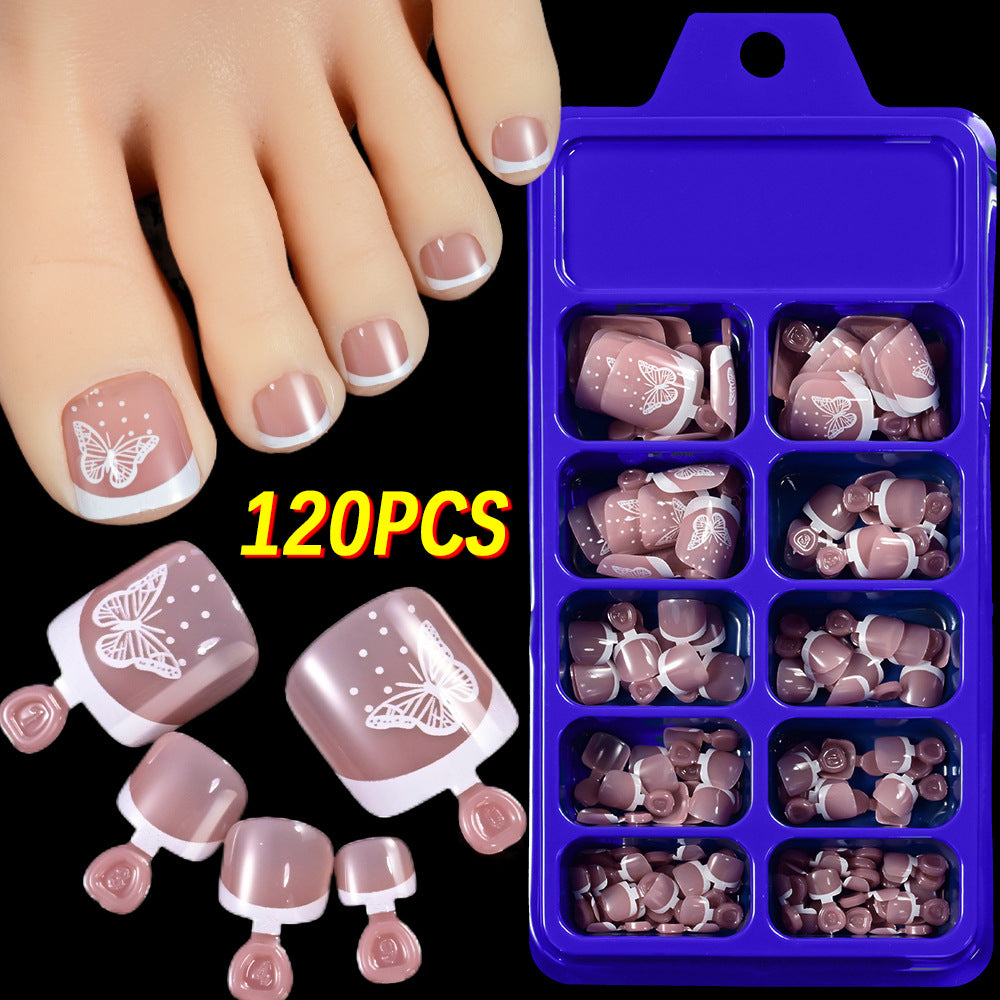 Floral Articulate Press-On Toenail Set Stornfield