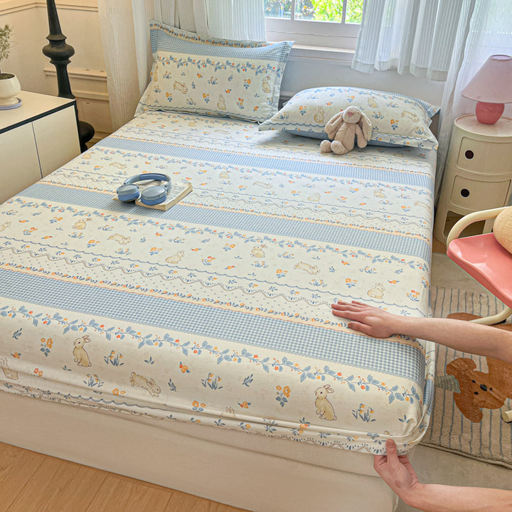 Floral Patterned Fitted Sheet Set
