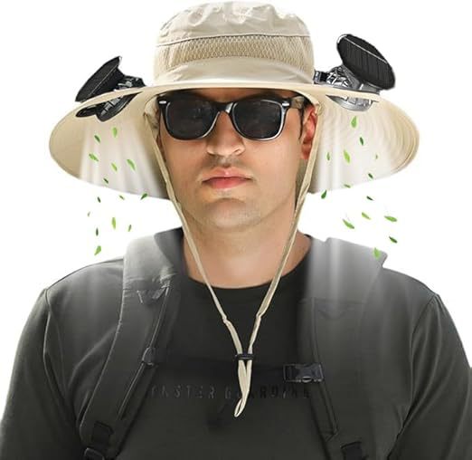 Outdoor sun hat with wide brim, integrated ventilation, UV protection, and chin strap Stornfield