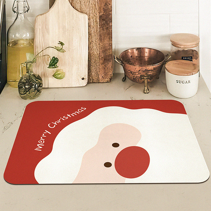 Festive Santa-Themed Kitchen Mat