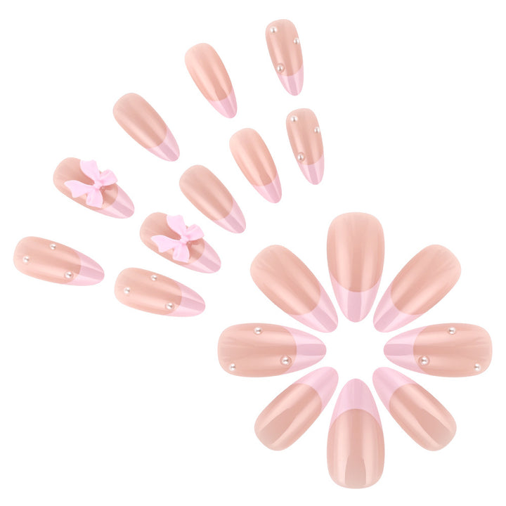 Elegant French Tip Press-On Nail Art Set Stornfield