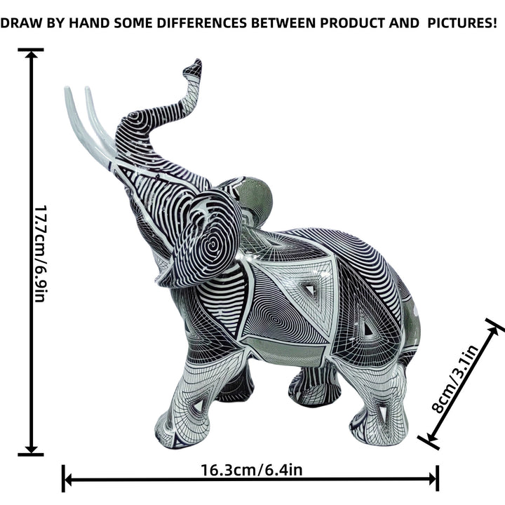 Artistic elephant figure with colorful design Stornfield