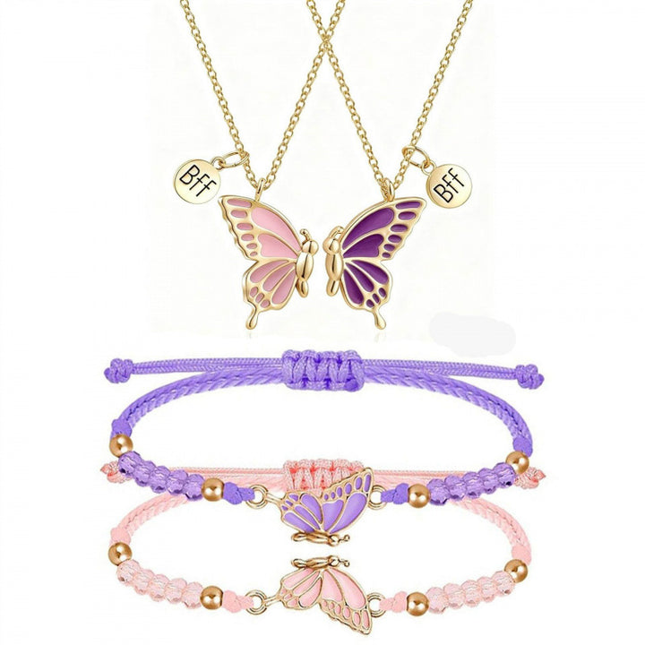 Butterfly Charm Necklace and Bracelet Set Stornfield