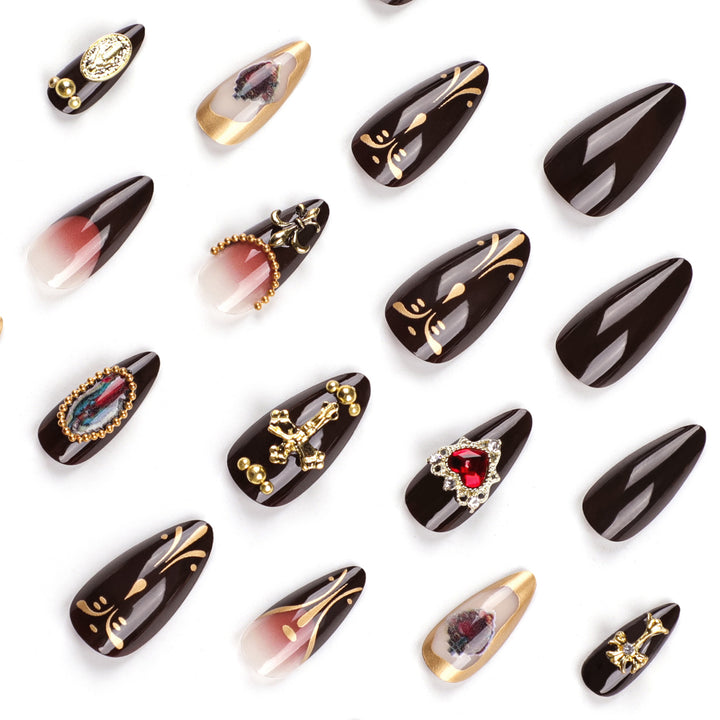 Artistic stiletto nails with detailed embellishments Stornfield