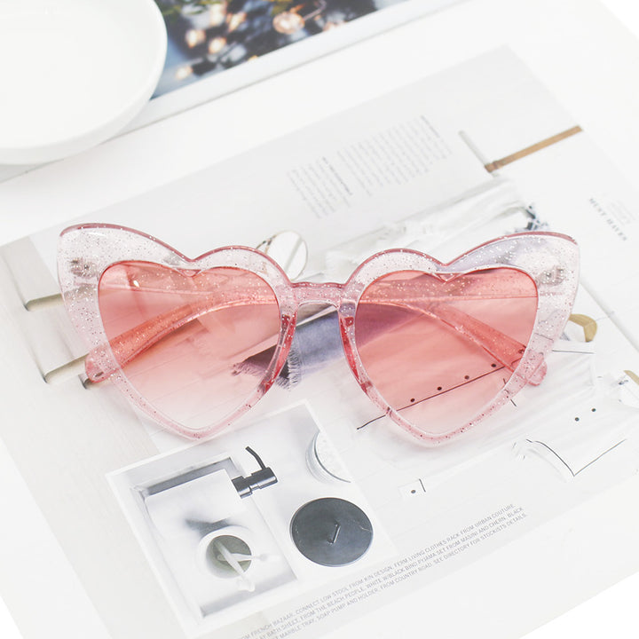 Women's Heart-Shaped Sunglasses with Glittering Frame Stornfield