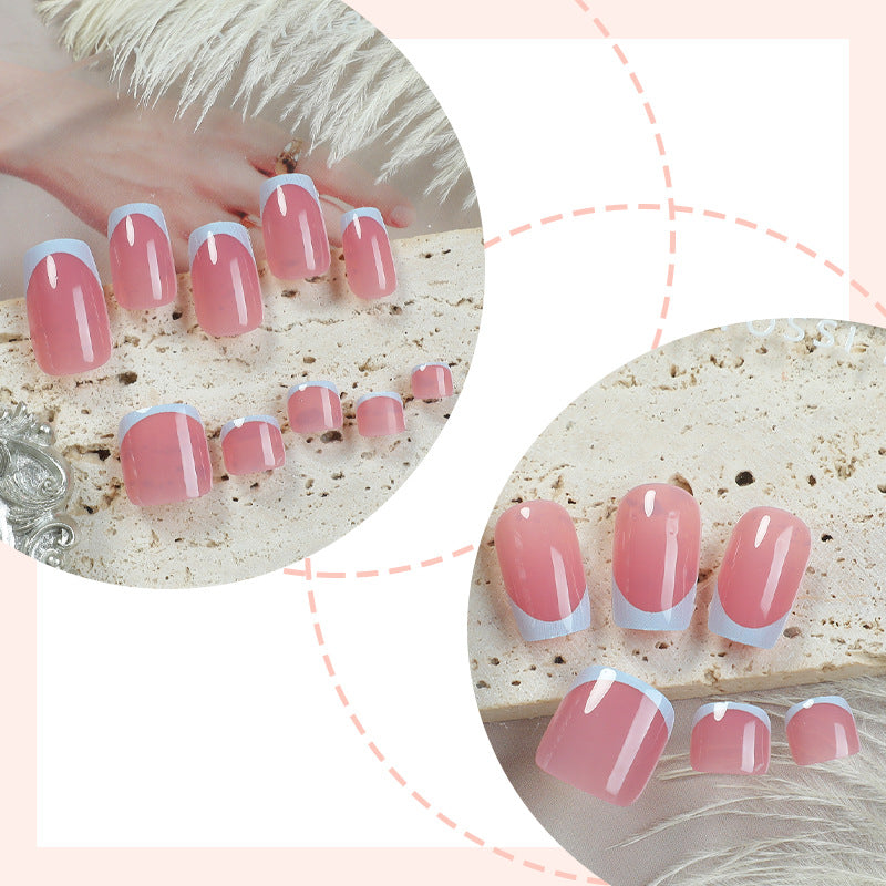 Artistic French Tip Press-On Nails Set Stornfield