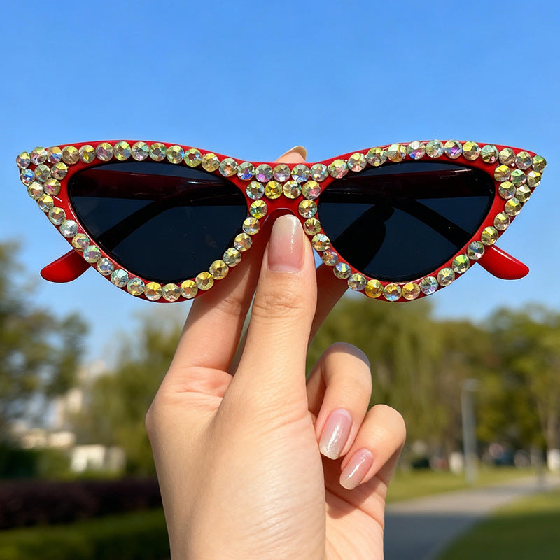 Glamorous Rhinestone-Accented Cat-Eye Sunglasses Stornfield