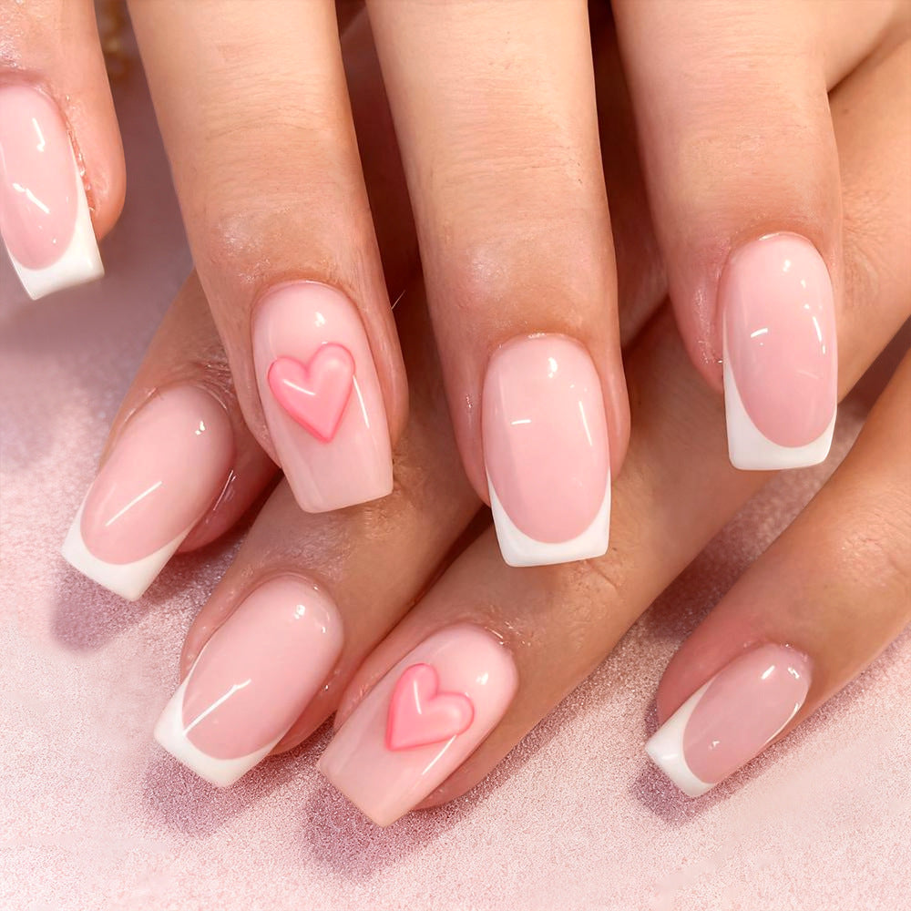 Heart-Decorated Press-On Nail Art Stornfield 1787543036