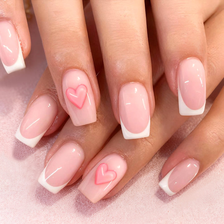 Heart-Decorated Press-On Nail Art Stornfield 1787543036