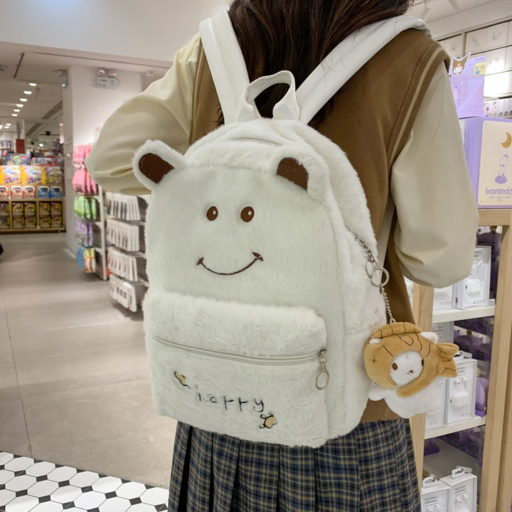 Plush Bear-Themed Backpack
