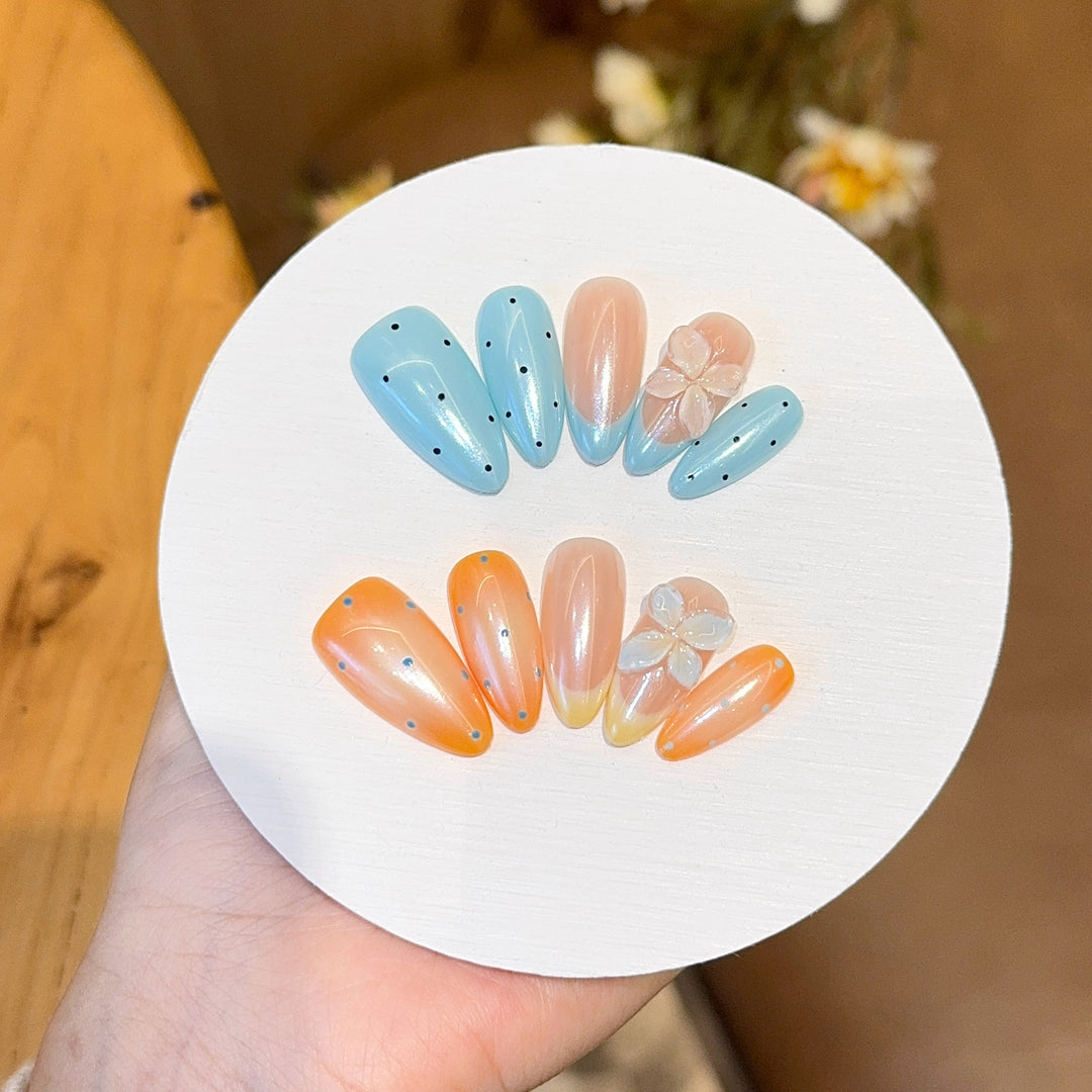 Artificial Hand Nail Art with Floral Accents Stornfield