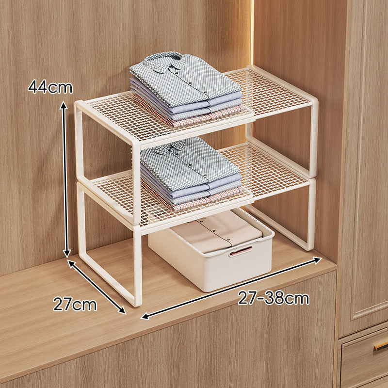 Adjustable Mesh Shelf Riser for Closet Countertop and Cabinet