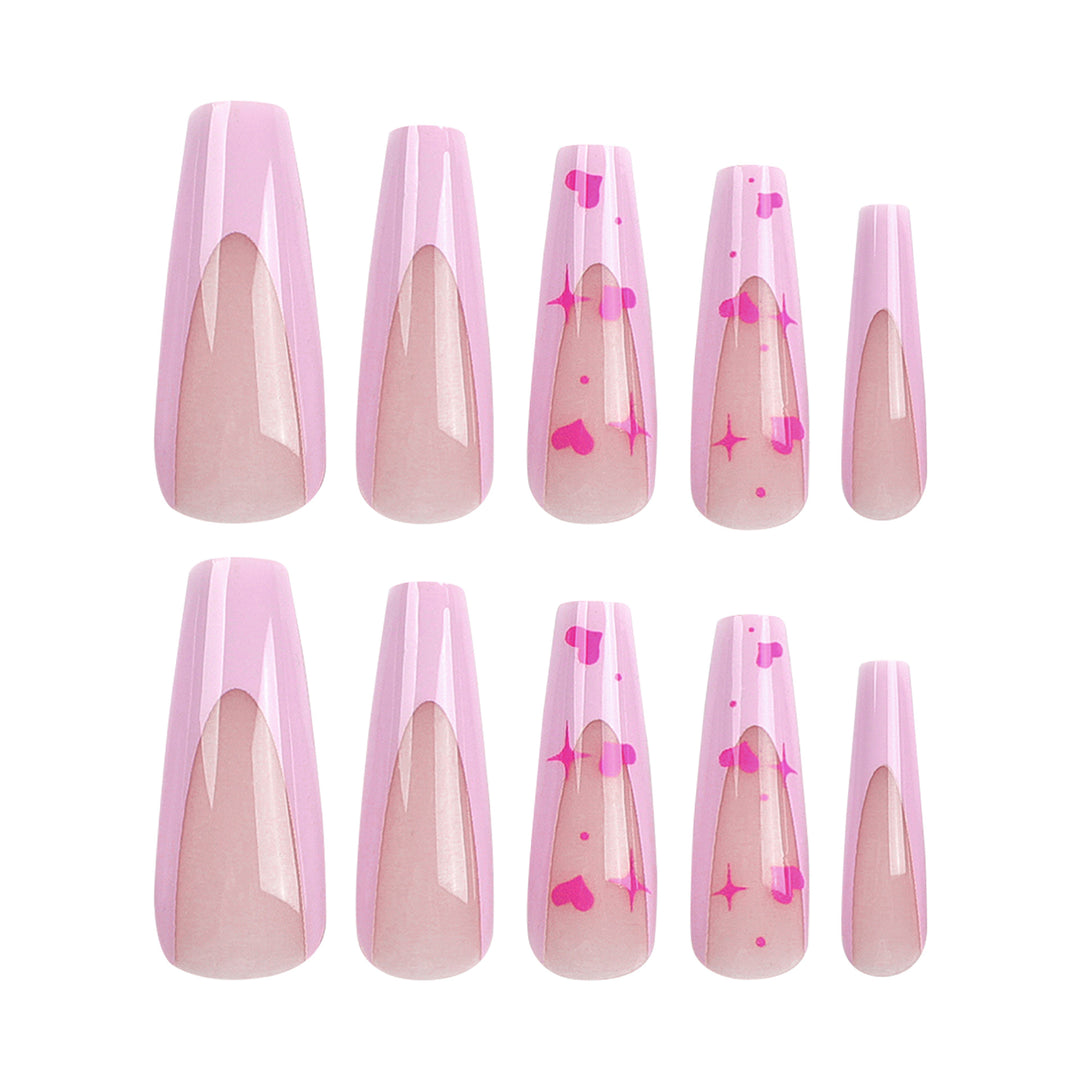 Artful Nail Extensions with Heart-Shaped Accents Stornfield