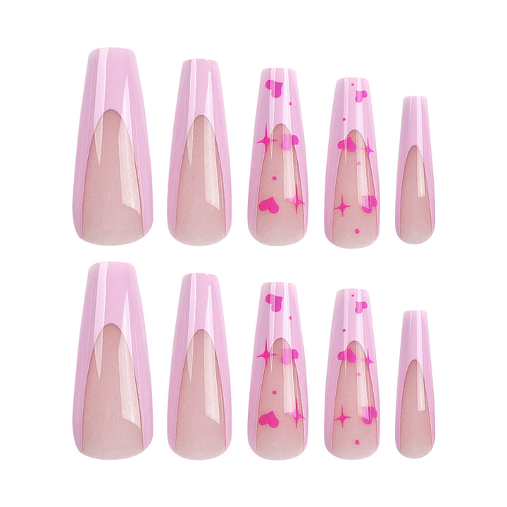 Artful Nail Extensions with Heart-Shaped Accents Stornfield